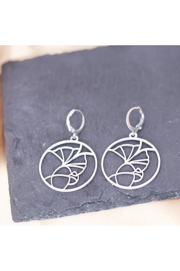 Vintage Ginkgo Leaf Hoop Earring Creative Personality Flower Forest Geometric Earrings Jewelry Party Accessories Female