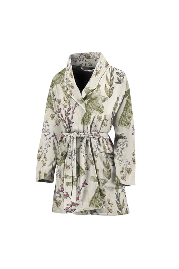 Vintage Giraffe Women Bathrobe One Size Univeral Fits Fashion Lightweight Plush Fleece Long Robe For Women