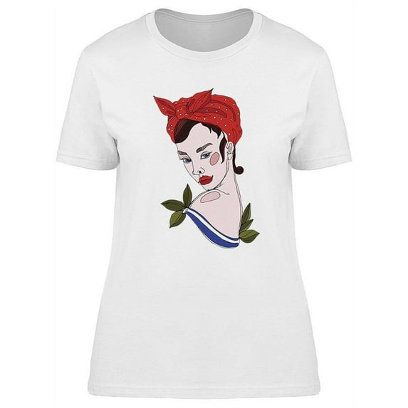 Vintage Girl In Tattoo Style T-Shirt Women -Image by Shutterstock, Female Small