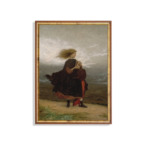 Vintage Girl Portrait Antique Moody Wall Art Unframed Paper Print