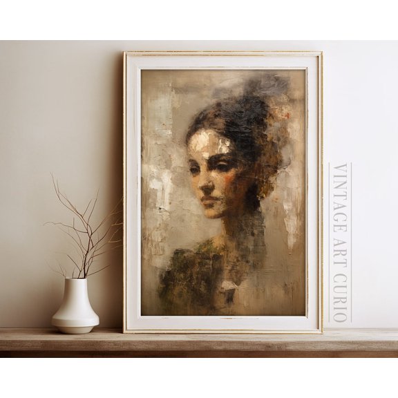 Vintage Girl Portrait, Antique Portrait, Vintage Print, Vintage, Antique Woman Portrait Unframed Paper Print