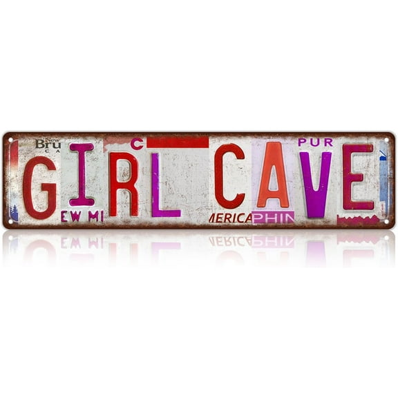 Vintage Girl cave Wall Decor Street Signs Metal Tin Signs Gife for Women Wife 4"x16"