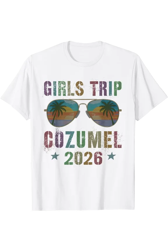 Vintage Girls Trip Cozumel 2026 Vacation Holiday Vacay T-Shirt Size S-5XL