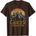 thumbnail image 1 of Vintage Glacier National Park Montana Retro Unisex T-Shirt for Men Women Kids Toddler,Dark Chocolate Color,Size 4XL, 1 of 5