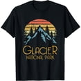 thumbnail image 1 of Vintage Glacier National Park Women Montana Retro T Shirt Black 4X-Large, 1 of 4