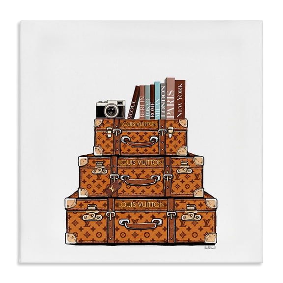 Stupell Industries Vintage Glam Luggage Stack Canvas Wall Art, design by Amanda Greenwood