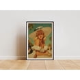 thumbnail image 1 of Vintage Of Glamorous Woman In White Off,Shoulder Dress With Wide Hat, Retro Wall Print For Mid Century Home And Cafe Decor Home Decor #2501, 12x18 UNFRAMED, 1 of 3