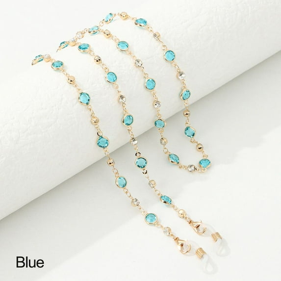 Vintage Glass Beads Men Women Long Glasses Necklace Eyeglass Lanyard Eye wear Accessories Glasses Chain BLUE