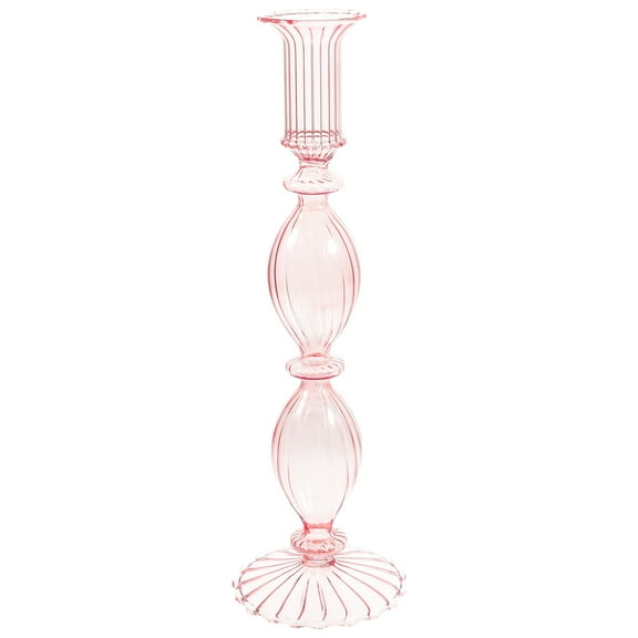 Tineasur Clear Glass Candlestick Holder Set of 1 Elegant Decorative Candle Holder for Home Decor