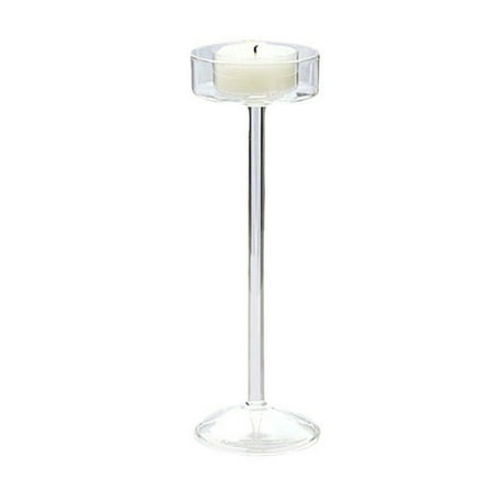 Vintage Glass Candlestick Holder Tall Long Stem Clear Tealight Stand for Home Wedding Table Centerpieces Decors