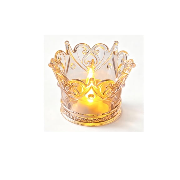 Vintage Glass Candlestick LED Electronic Candle Light Ambient Desktop Decoration Night Light Wedding Photo Ornament