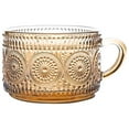 thumbnail image 1 of Vintage Glass Coffee Cup, Gold Rim Embossed Transparent Glass, Gold Spoon Breakfast Cup, Handle Drink Cup Of Milk Coffee, Milk, Grain And Beverage, 1 of 9