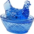 thumbnail image 1 of Vintage Glass Hen On Nest Dish with Lid, Hen On Nest Glass Dish, Large Pedestal Candy Bowl Chicken Candy Dish, Colorful Crystal Cookie Jar for Snacks Dessert Cookies, Home Kichen Tabletop Decor, O, 1 of 6