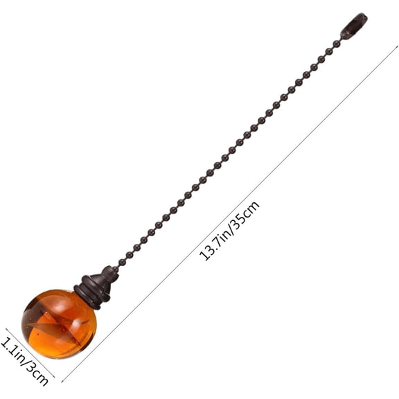 Vintage Glass Pendant Light Pull Chain 24-inch Beaded Extension Cable for Ceiling Fan Retro Lighting Accessory Comfortable to Hold Design