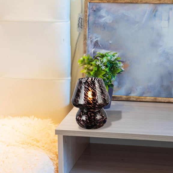 Vintage Glass Table Lamp with USB Rechargeable Battery and 3-Color Remote Control, Antique Bedside Night Light for Bedroom Living Room, Dimmable Timer LED Lamp