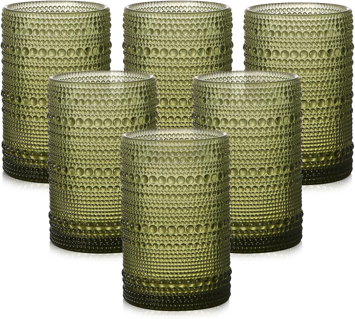 Vintage Glassware Drinking Glasses Set of 12,Clear 12oz & 15oz Hobnail Glass Cups,Embossed Water Tumbler,for Beer,Cocktail,Whiskey,Juice and Various Mixed Drinks- 1 Cleaning Brush - Walmart.com