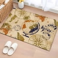 thumbnail image 1 of Vintage Globe Bathroom Rug Washable 2x3 Entryway Rug Non Slip Abstract Travel Adventure Compass Front Door Mat Low Pile Indoor Doormat Throw Floor Carpet for Kitchen Bedroom Entrance, 1 of 8