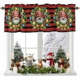 thumbnail image 1 of Vintage Gnome Valances for Windows, 54 x 18in, Christmas Star Gift Black Red Striped Rod Pocket Kitchen Valance Curtain Light Filtering Window Treatments for Living Room Bedroom, 1 Panel, 1 of 7