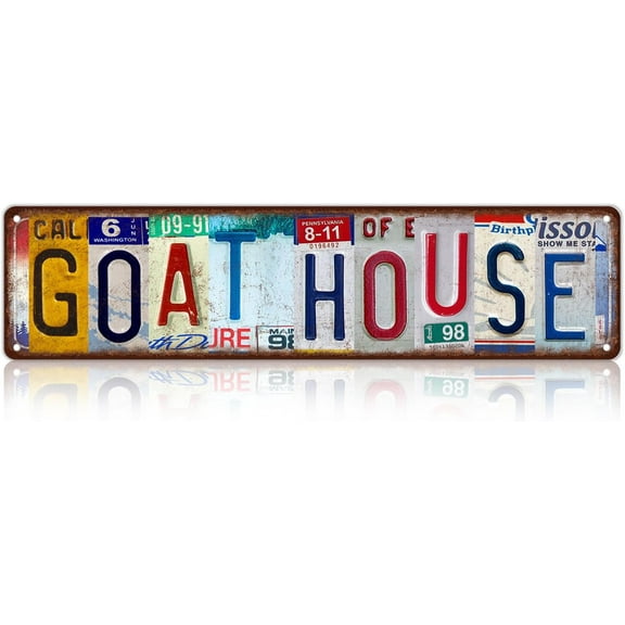 Vintage Goat House Wall Decor Street Signs Metal Tin Signs 16 x 4 Inches