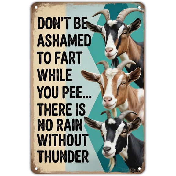 Vintage Goat Humor Metal Tin Sign, Funny Animal Wall Decor Plaque for Home Bar Porch Patio Garden Cafe, 12 x 8 Inch