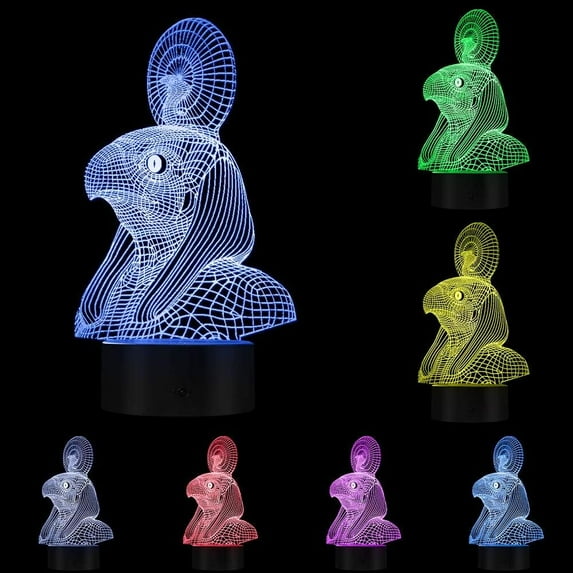 Vintage God of Sun Egyptian Horus Falcon God Night Lamp Egypt Mythology 3D Optical Illusion Night Light Novelty Table Lamp with Colors Changable Light Signs Friend Gifts
