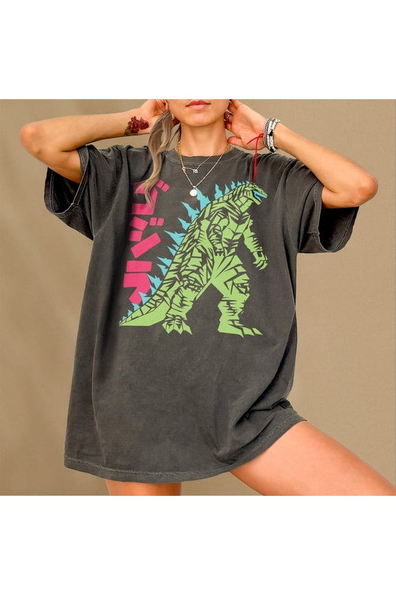 Vintage Godzilla Graphic Comfort Colors T-Shirt, Japanese Monster Movie Poster Shirt, Retro Godzilla Art Tee Memorabilia for Men and Women