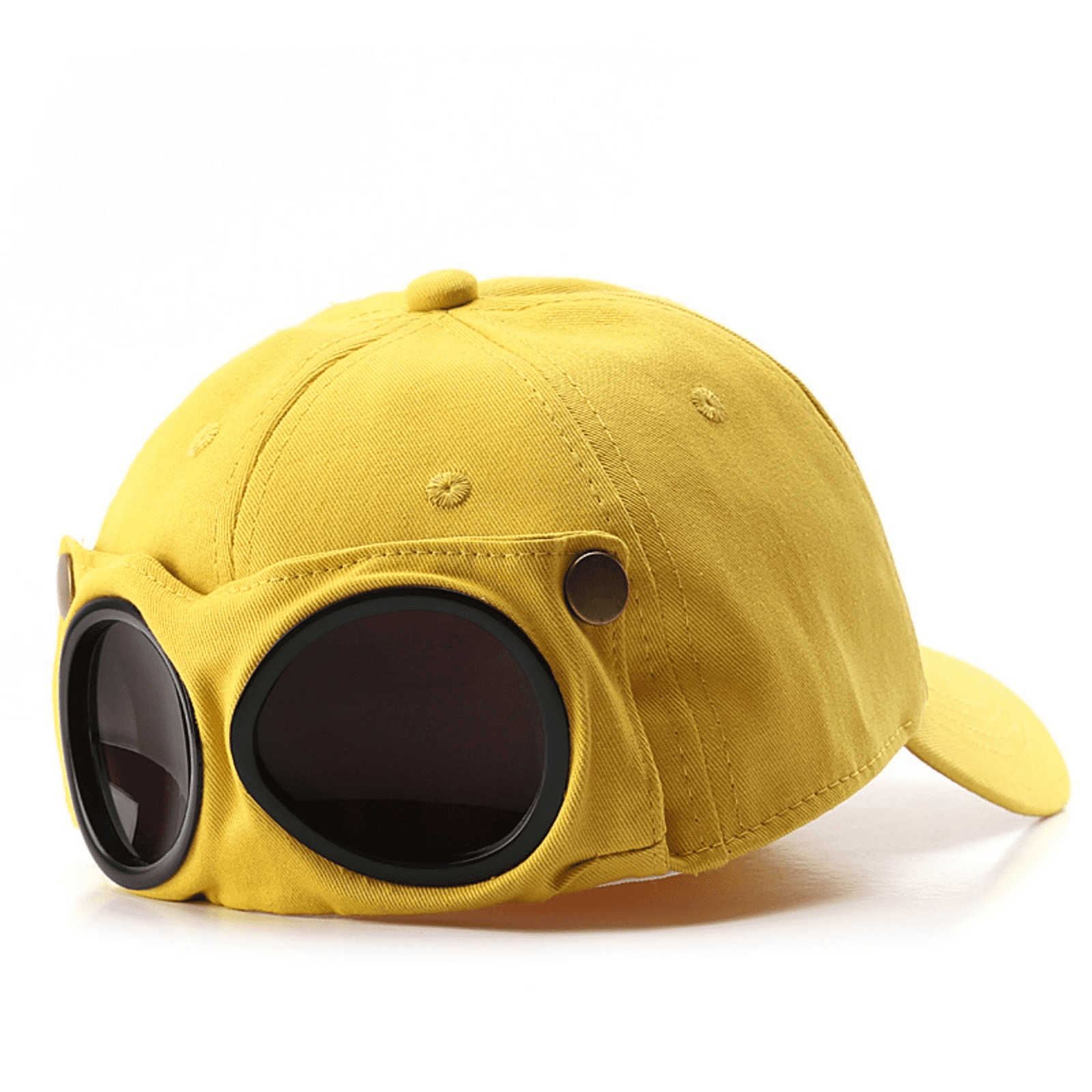 Vintage Goggle Baseball Cap for Men and Women, Creative Aviator-Inspired Cotton Hat with Flip-Down Goggle Design, Adjustable Casual Cap for Outdoor, Travel, Streetwear Style