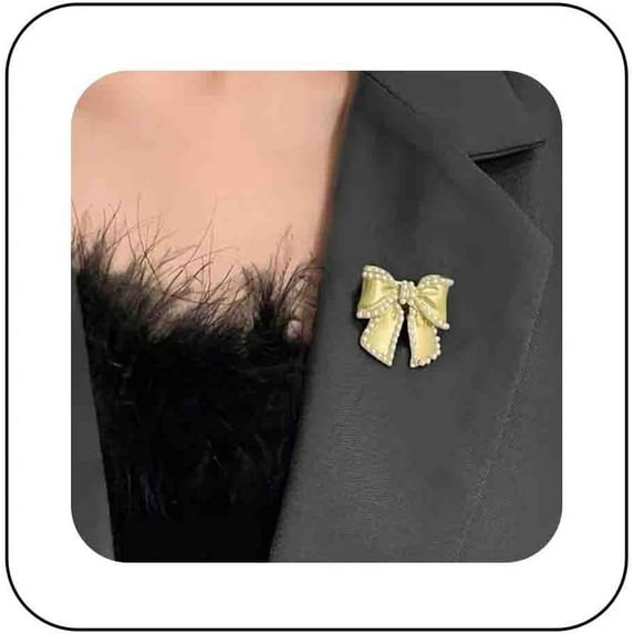 Vintage Gold Bow Brooch Pins Brooches Pearl Bow Brooch Lapel Pin Bowknot Bow Tie Surt Pin Elegant Metal Bow Brooch Pins Silk Scarf Button Buckle Accessories Decorative for Women
