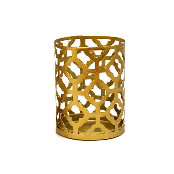 Vintage Gold Candle Holders Nordic Metal Geometric Hollowed Out Candlestick Fragrance Candle Cup Wedding Party Festival Decor