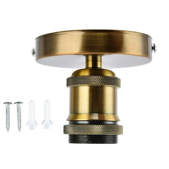 Vintage Gold Ceiling Light Socket, Lamp Holder Ceiling Holder Accessories for Kitchen, Bedroom, Living Room, Antique Gold Bulb Holder Lighting Accessories