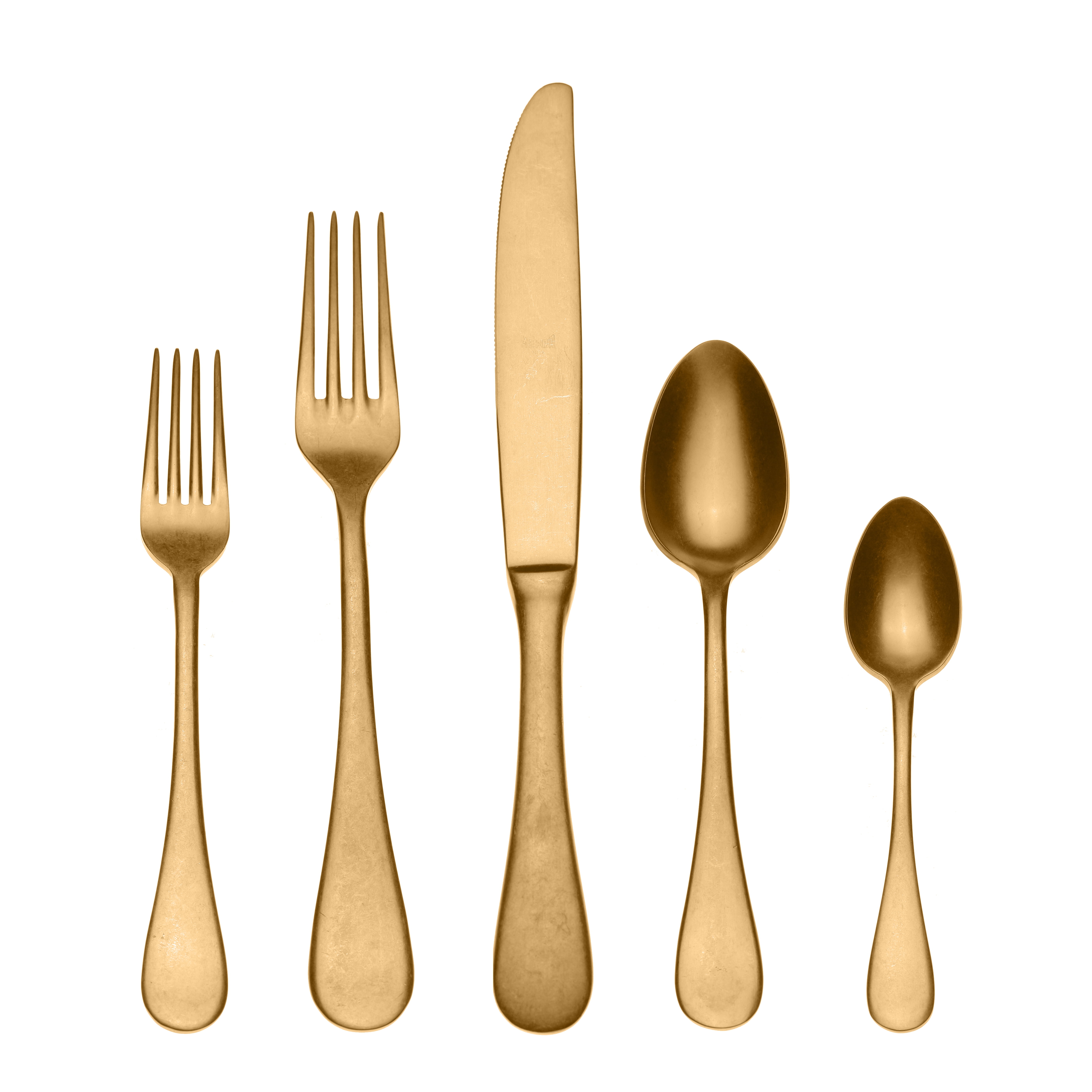 Vintage Gold 5-Piece Stainless Steel Flatware Set