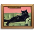 thumbnail image 1 of Vintage Gold Framed Funny Black Cat Martini Wall Art, Bar Cart Decor, Eclectic Cute Cat Cocktail Canvas Prints Paintings, Whimsical Pictures Artwork for Bedroom Living Room Home Decor 12x16 inch, 1 of 14