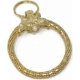 thumbnail image 1 of Vintage Gold Large Leaf with Pearl Circle Metal Mesh Jewelry Keychain, 1 of 3
