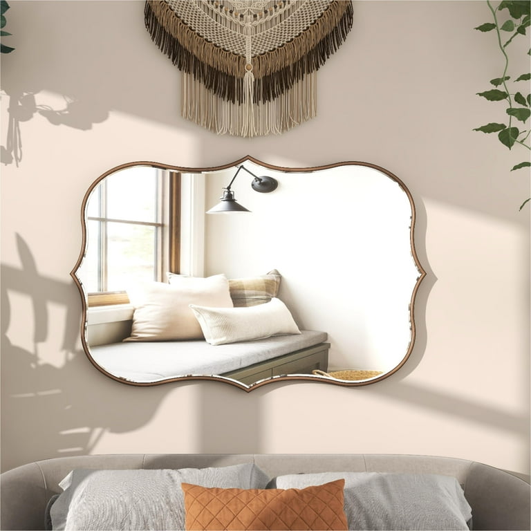 Cloud Shaped Wooden Kids Shatterproof Wall Mirror Kids Bedroom