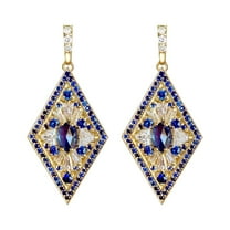 Vintage Gold Rhinestone Earrings for Women Fashion Diamond Pave Geometric Dangle Earrings Wedding Jewelry Birthday Gift