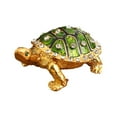 thumbnail image 1 of Vintage Gold Turtle Trinket Box, Metal Jewelry Storage Container with Rhinestones - Handcrafted Decorative Box for Rings, Keepsakes, Necklace, Desk Decor and Collectible Supplies, 1 of 4