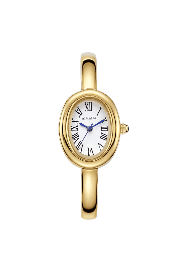 Vintage Casual Gold Watches for Women Small Oval Dial Bangle Wrist Watches Gifts Relojes Para Mujer