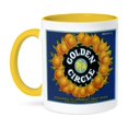 thumbnail image 1 of 3dRose, Vintage Golden Circle Redlands California Crate Label, 11oz Two-Tone Yellow Mug, 1 of 7