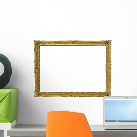Vintage Golden Frame Wall Mural Decal by Wallmonkeys Vinyl Peel and Stick Graphic (18 in W x 14 in H)