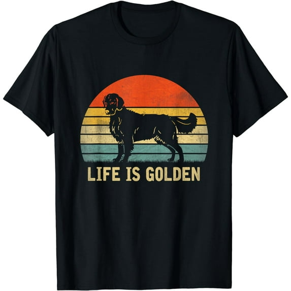 Vintage Golden Retriever Dog Life Is Golden T-Shirt