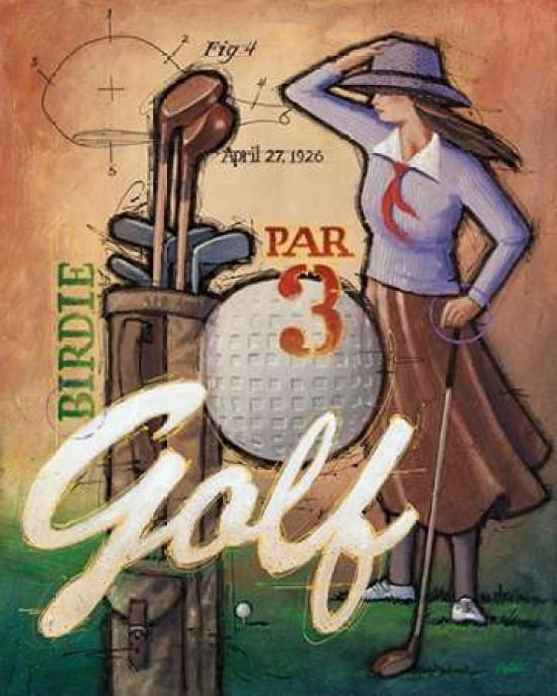 Vintage Golf 2 Canvas Art - Bruce Langton (24 x 30)