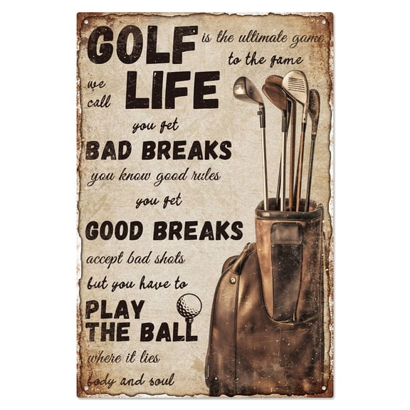 Vintage Golf Life Metal Tin Sign 7.8x11.8 Inch Funny Retro Golfing Club Tin Sign Golf Motivational Quote Wall Art Poster Plaque Decor