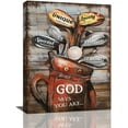 thumbnail image 1 of Vintage Golf Wall Art Golf Pictures Wall Decor Sports Inspirational Canvas Print God Says You Are Painting Modern Home Framed Artwork For Bathroom Bedroom Kitchen 12"X16", 1 of 6