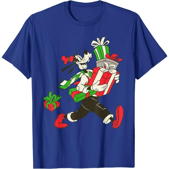 Vintage Goofy Holiday Presents DTG Print Unisex T-Shirt
