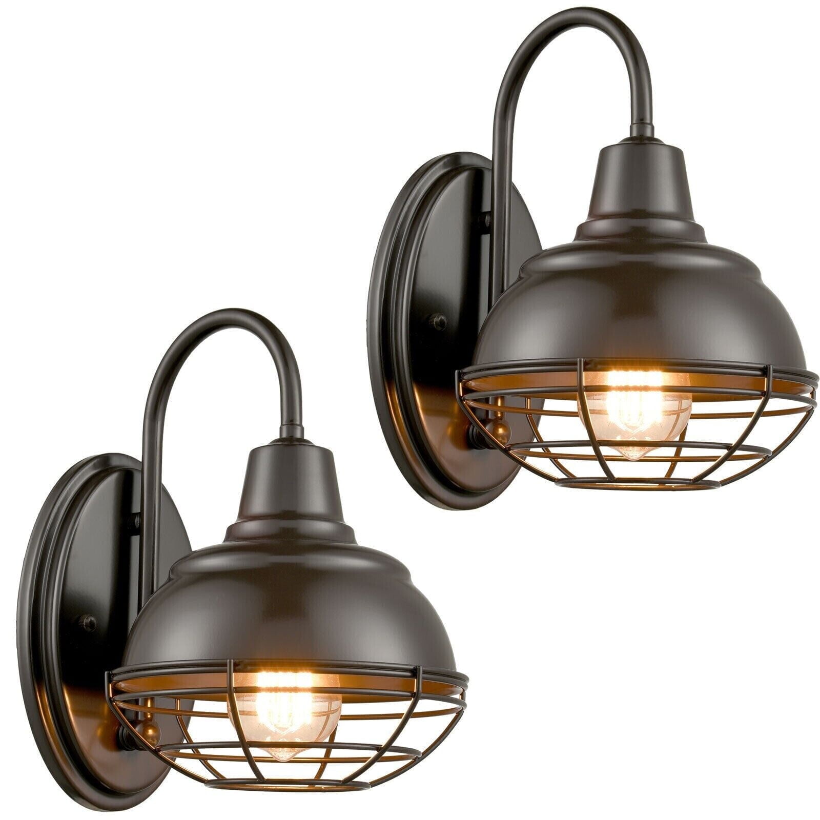 Oil Rubbed Bronze Gooseneck Barn Light Set of Two