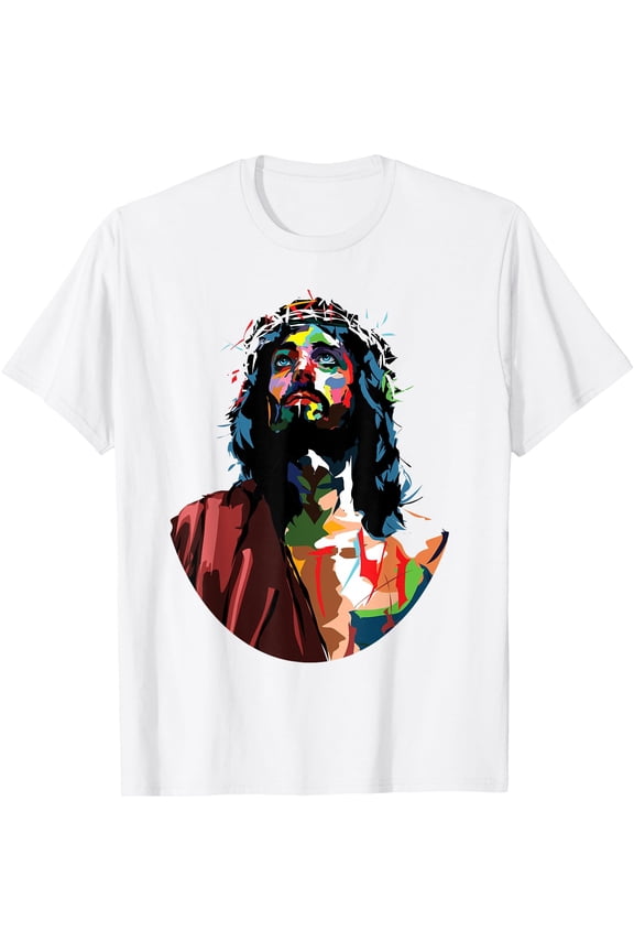 Vintage Got King Jesus Christ Sweet Face Image Unisex T-Shirt for Men Women Kids,White Color,Size 2T