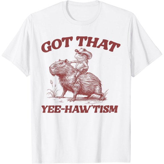 Vintage Got That Yee Haw Tism Cowboy Frog Capybara Style Autism Awareness Graphic T-Shirt