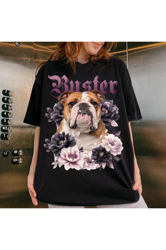 Vintage Gothic Bootleg Dog Face T-Shirt, Medieval Dark Emo Style Girlfriend Face t-shirt, Dog Owner Gift