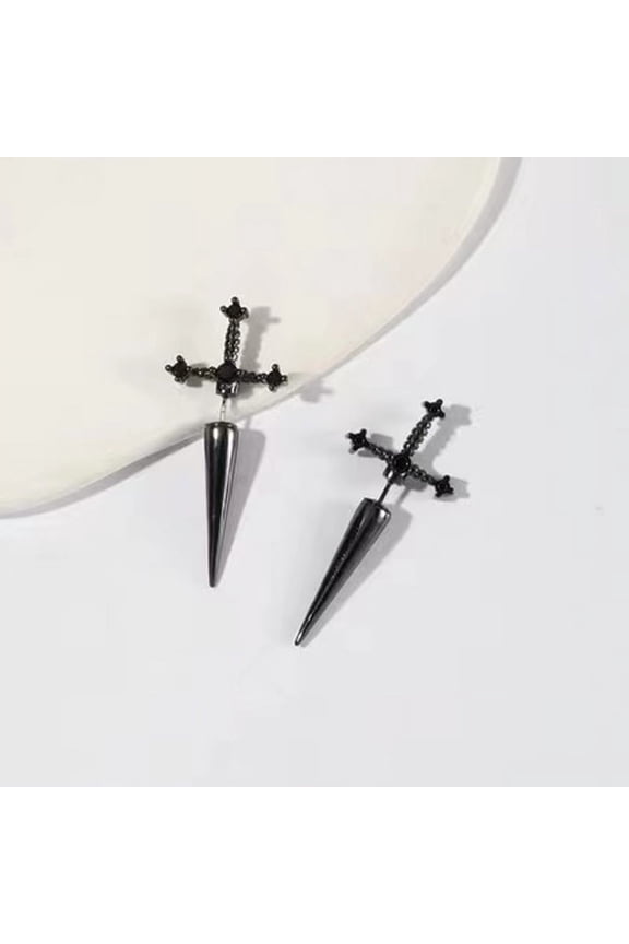 Vintage Gothic Dagger Sword Stud Earrings, Unisex, Hip Hop Earrings, Cool Cross Earrings, Halloween Gifts