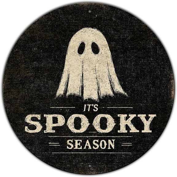 Vintage Gothic Halloween Tin Sign - Spider Web Bats Round Metal Wall Art for Halloween Party Living Room Porch Decor 8 * 8 in